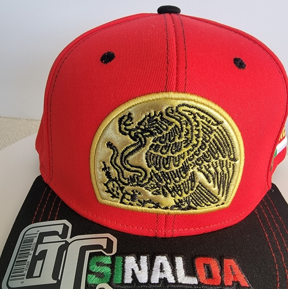 SINALOA MEXICO 🇲🇽 red hat Mexican Eagle Embroidered Trucker Baseball Ca - Picture 4 of 6